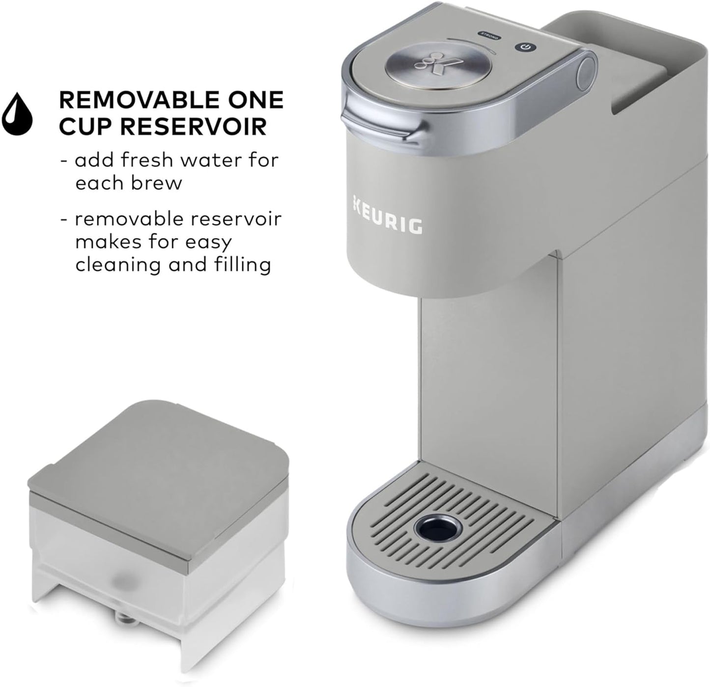 K-Mini plus Single Serve K-Cup Pod Coffee Maker, Studio Gray