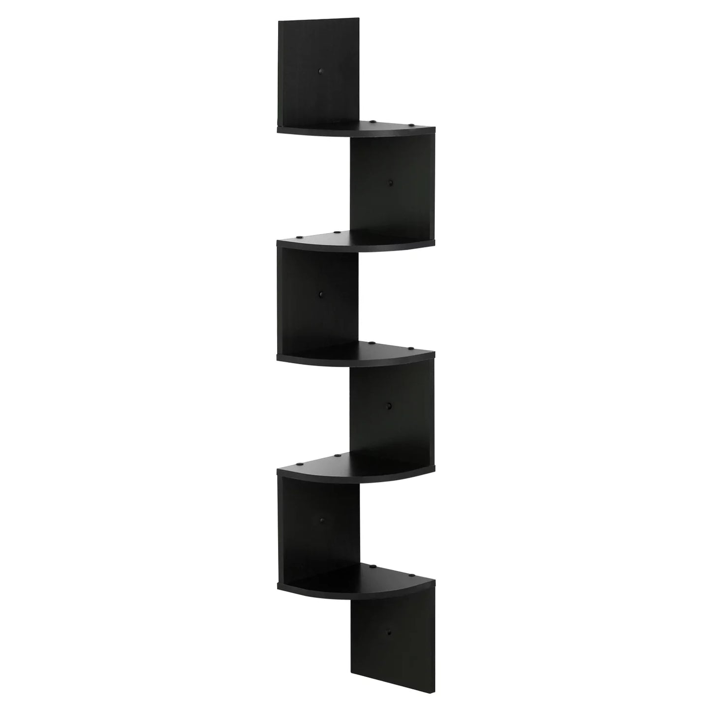 5-Tier Floating Corner Shelf, Wall Mount Shelves for Storage and Display, Espresso