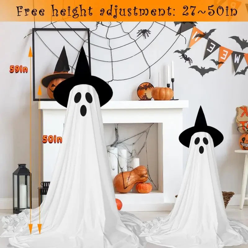 Halloween Decor Outdoor Halloween Party Decor Indoor Spooky Ghost Decor with Remote Control String Lights Halloween Ghost Lights