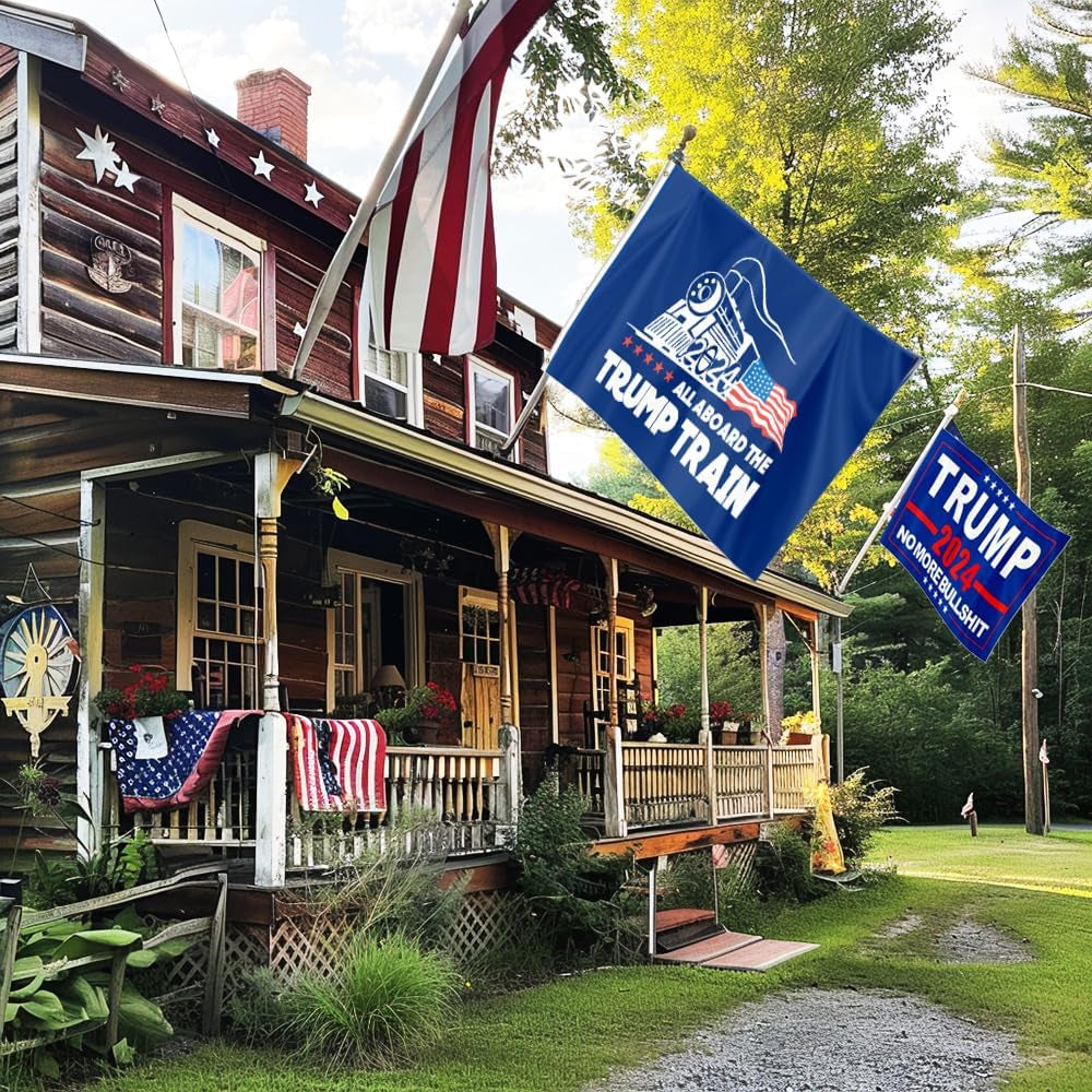 Donald Trump 2024 Flag 3X5 Foot - President Flags Make America Great Again Polyester with Brass Grommets MAGA (Trump Train)