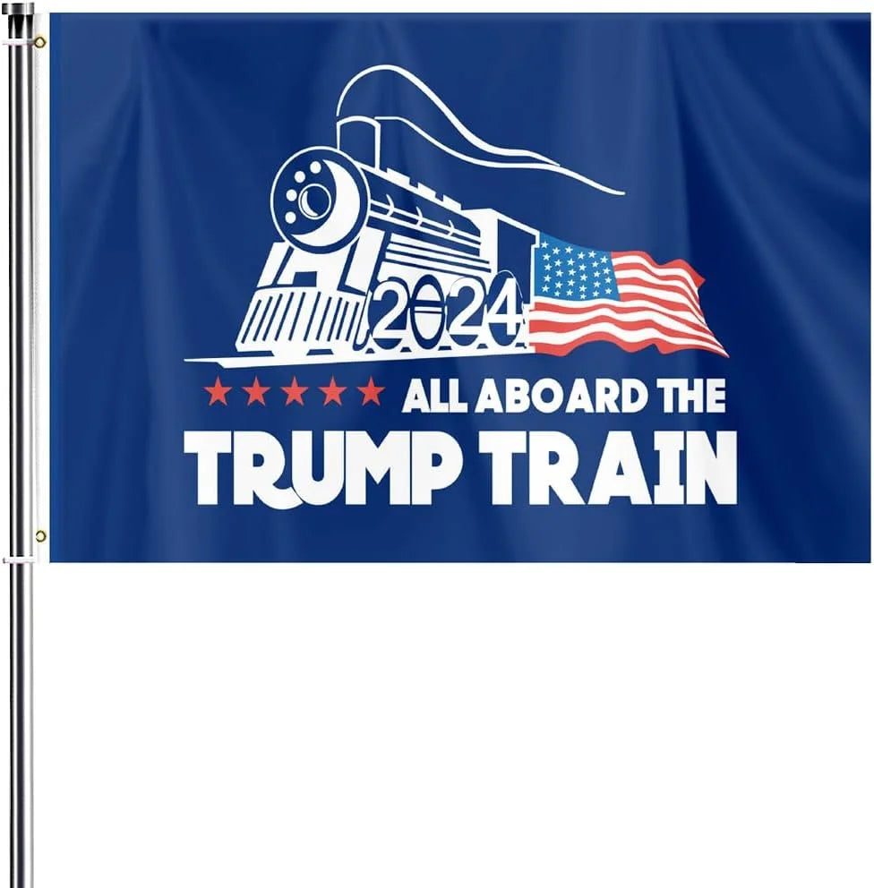 Donald Trump 2024 Flag 3X5 Foot - President Flags Make America Great Again Polyester with Brass Grommets MAGA (Trump Train)